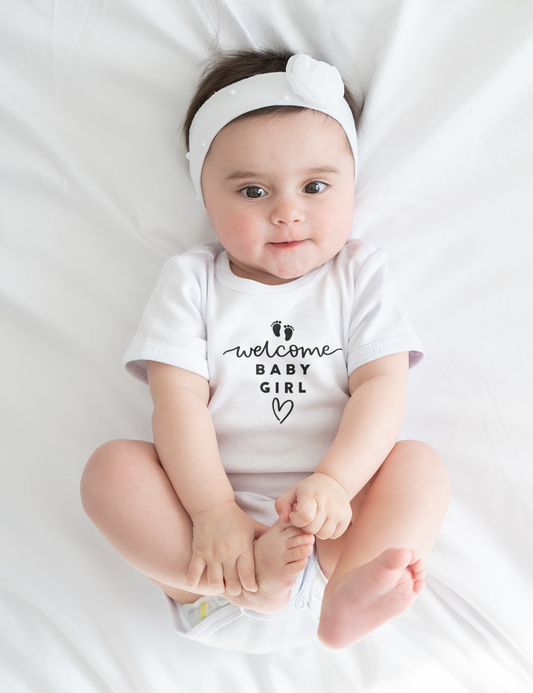 Welcome Baby Girl - Onesie Decal Only