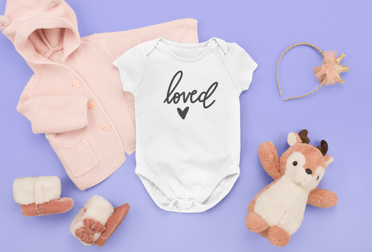 Loved with Heart - Onesie Decal Only